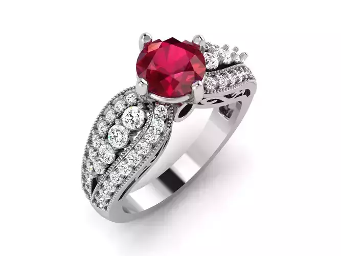 Engagement Wedding Ring 3dm Render Detail  3D print model