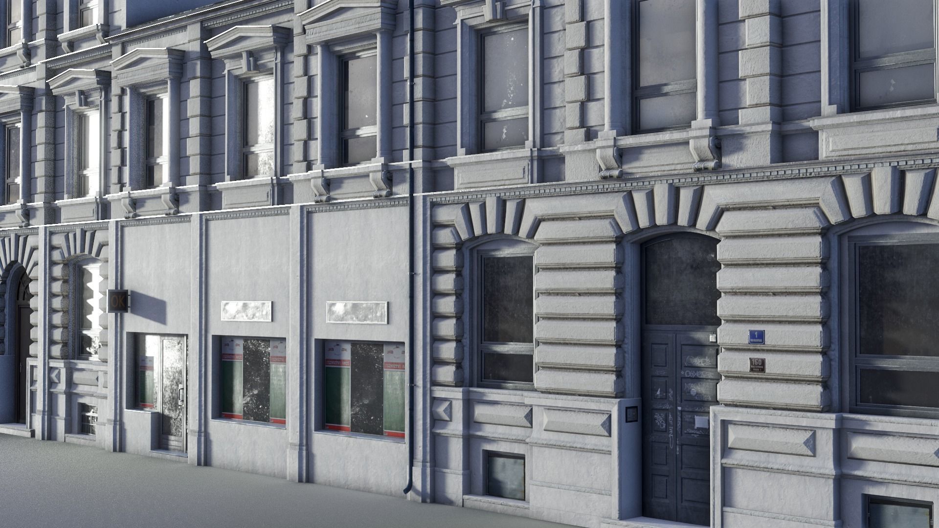 European Building 09 Low-poly 3D model_2