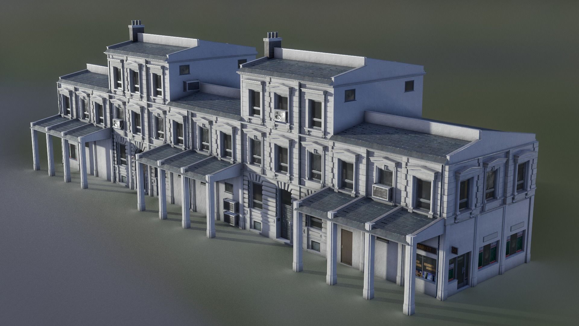 European Building 09 Low-poly 3D model_1