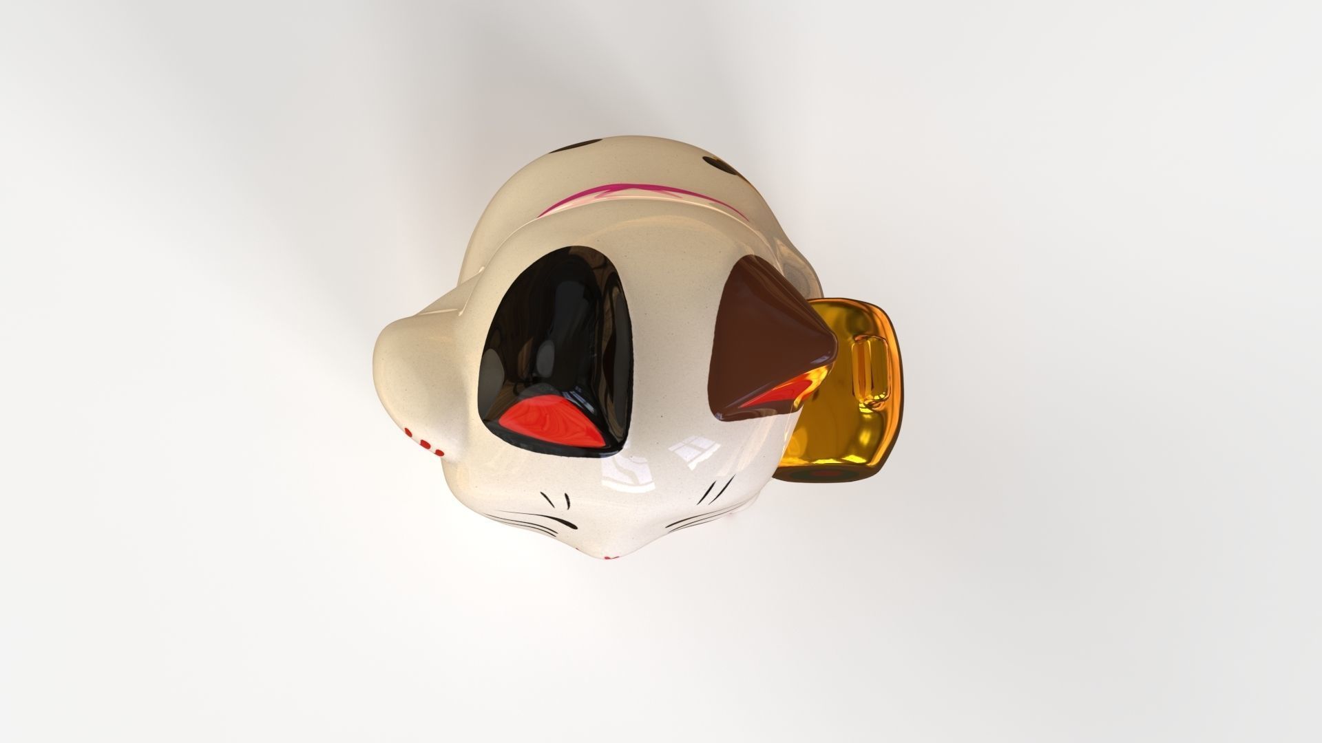 Maneki Neko - Japanese Lucky Cat Low-poly 3D model_6