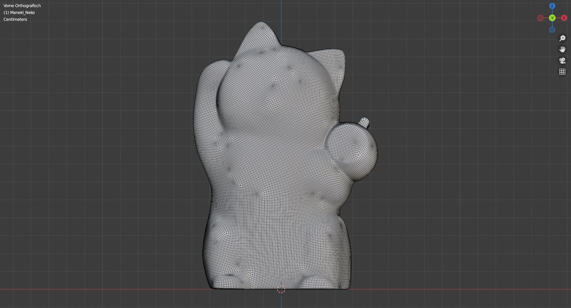 Maneki Neko - Japanese Lucky Cat Low-poly 3D model_9