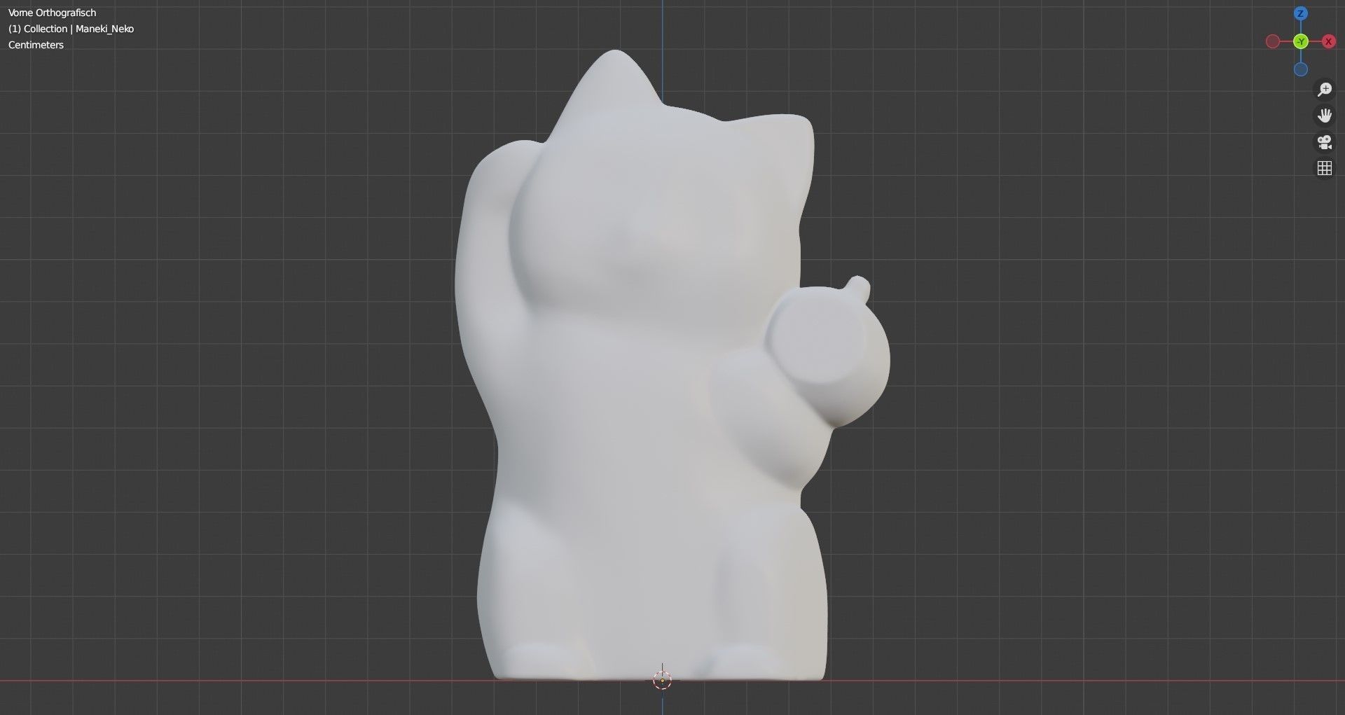 Maneki Neko - Japanese Lucky Cat Low-poly 3D model_8