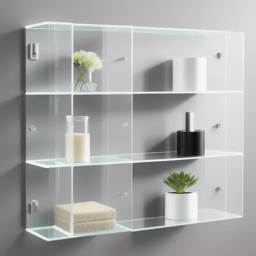 Furniture Shelving Units Floating Low-poly 3D model_0