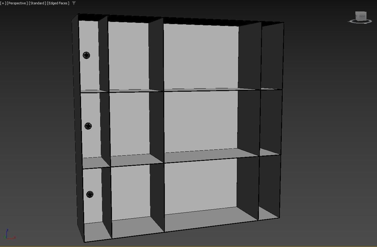 Furniture Shelving Units Floating Low-poly 3D model_1