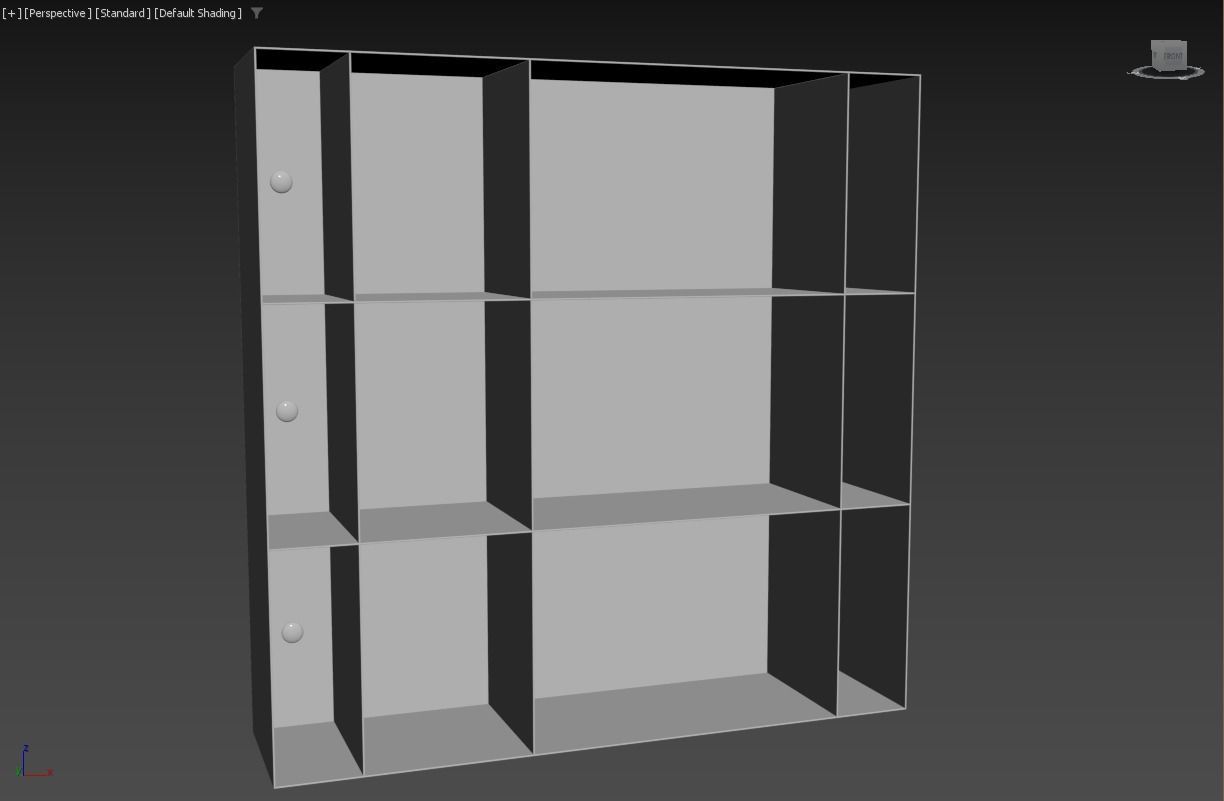 Furniture Shelving Units Floating Low-poly 3D model_2