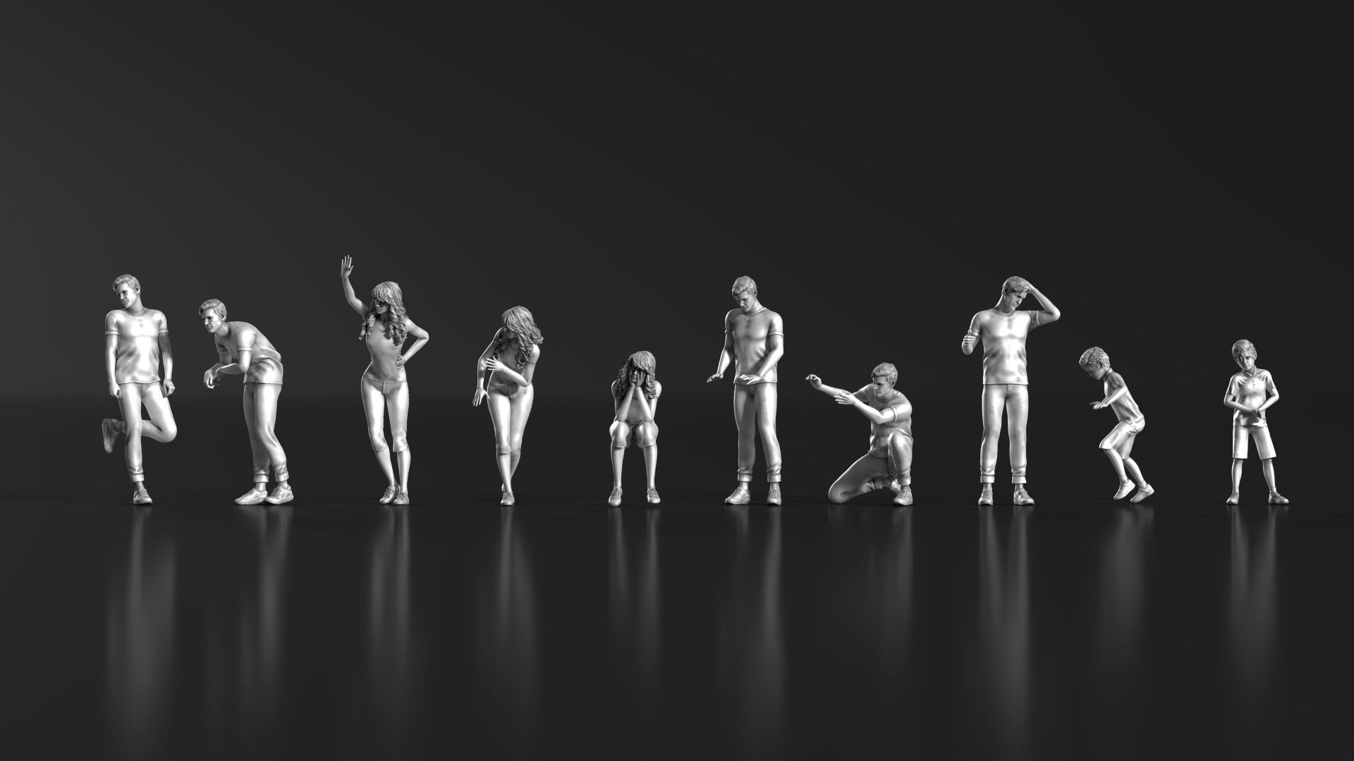 HD People 06 Standing 3D print model_8