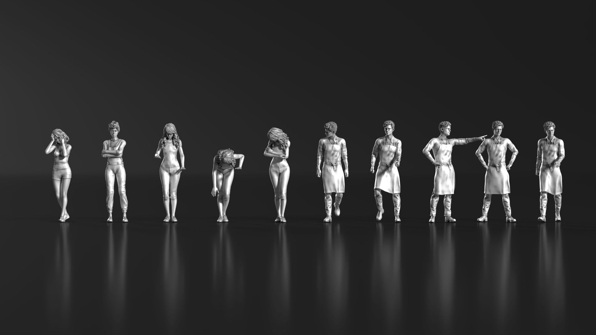 HD People 06 Standing 3D print model_10