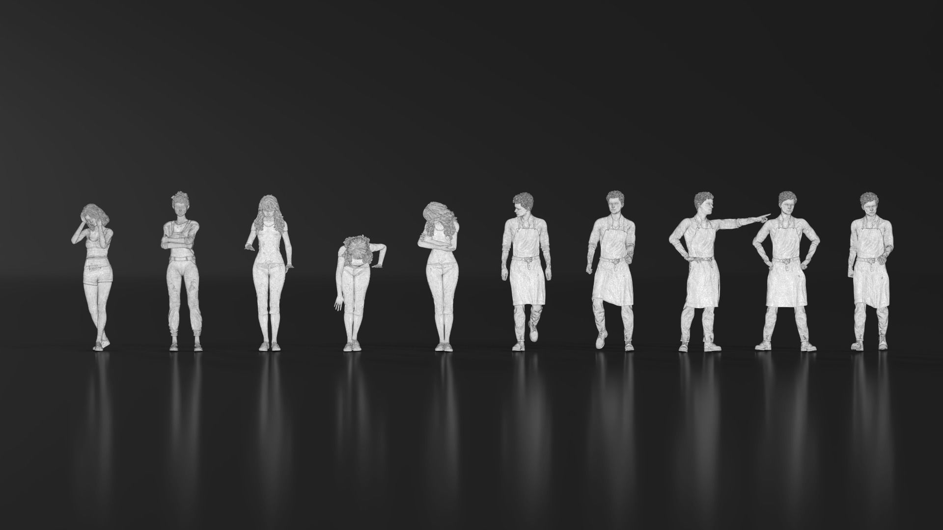 HD People 06 Standing 3D print model_20