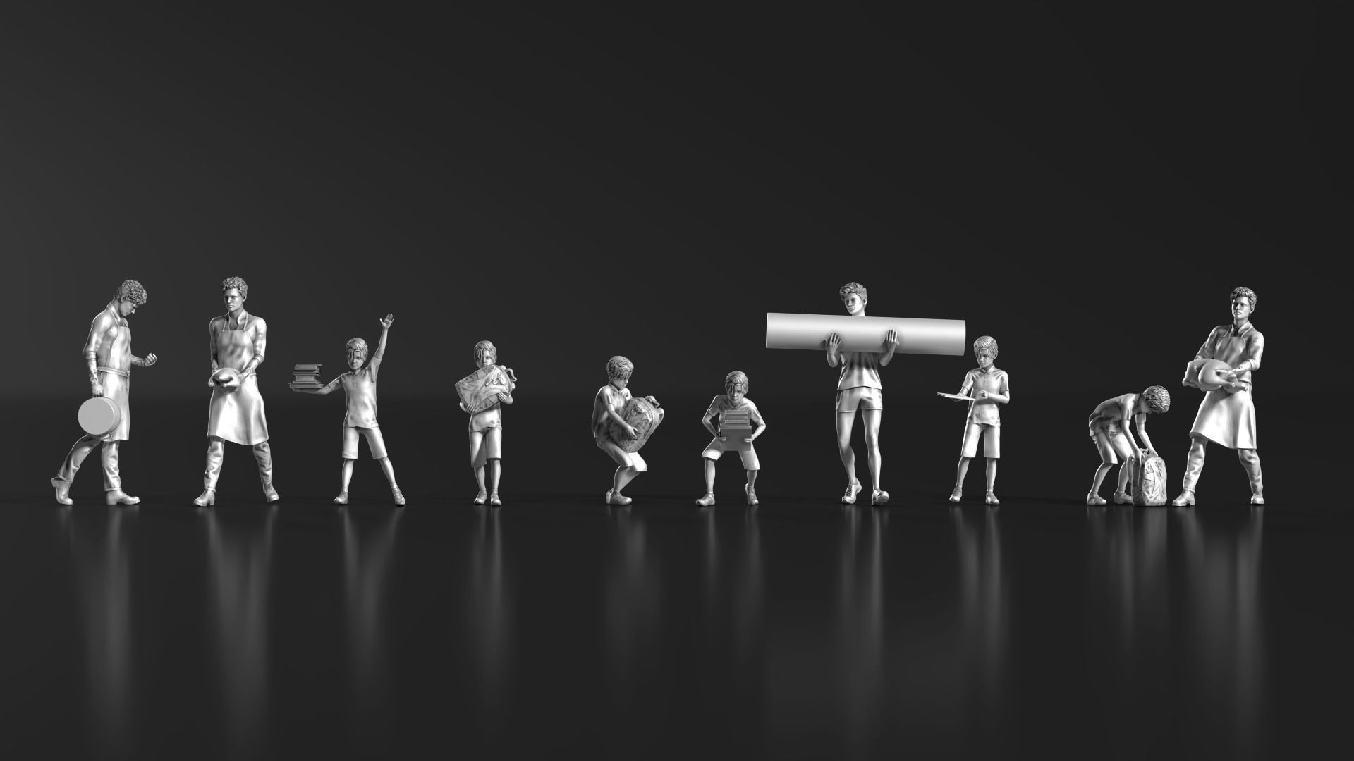 HD People 07 Carrying 3D print model_2