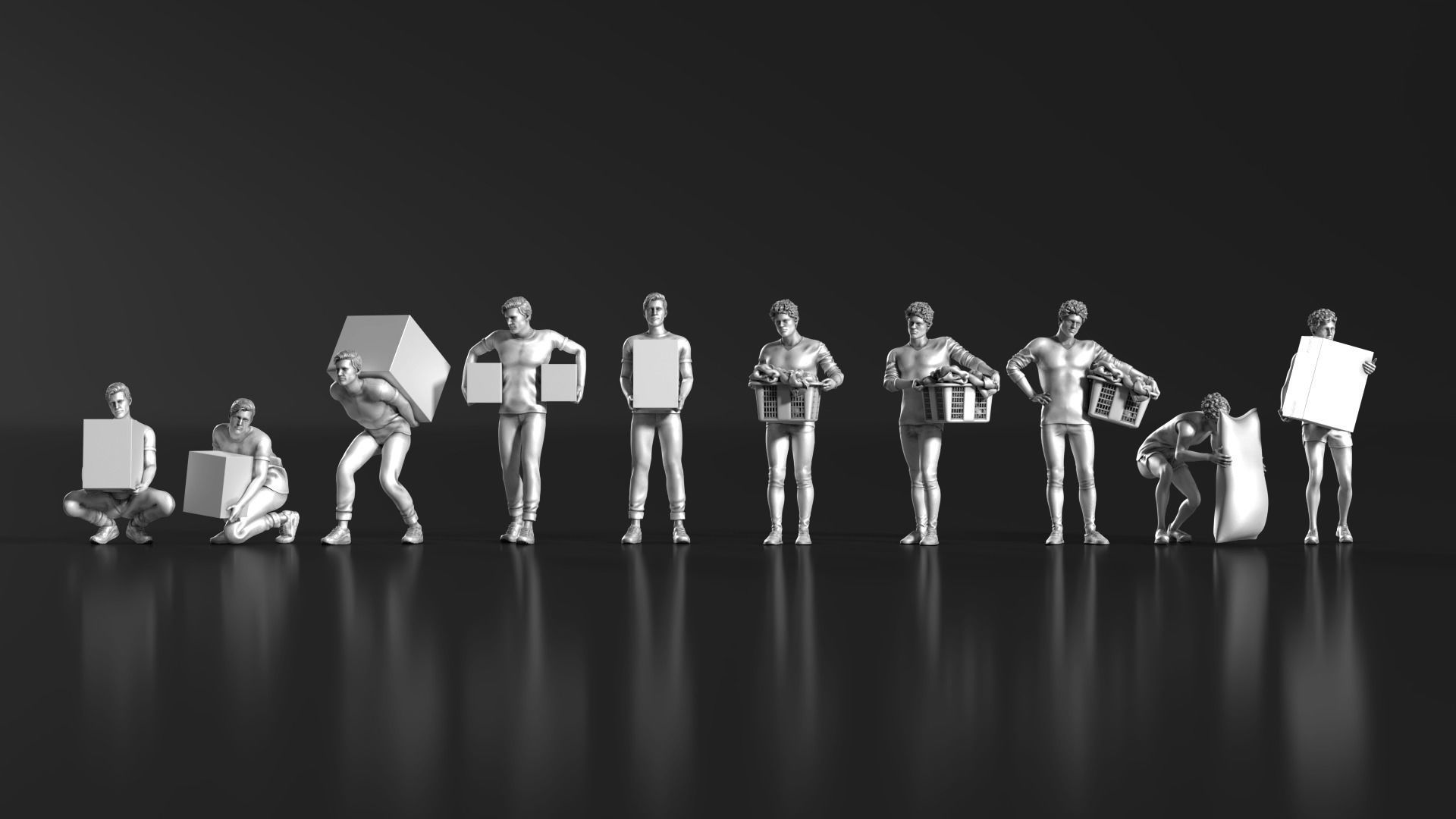 HD People 07 Carrying 3D print model_4