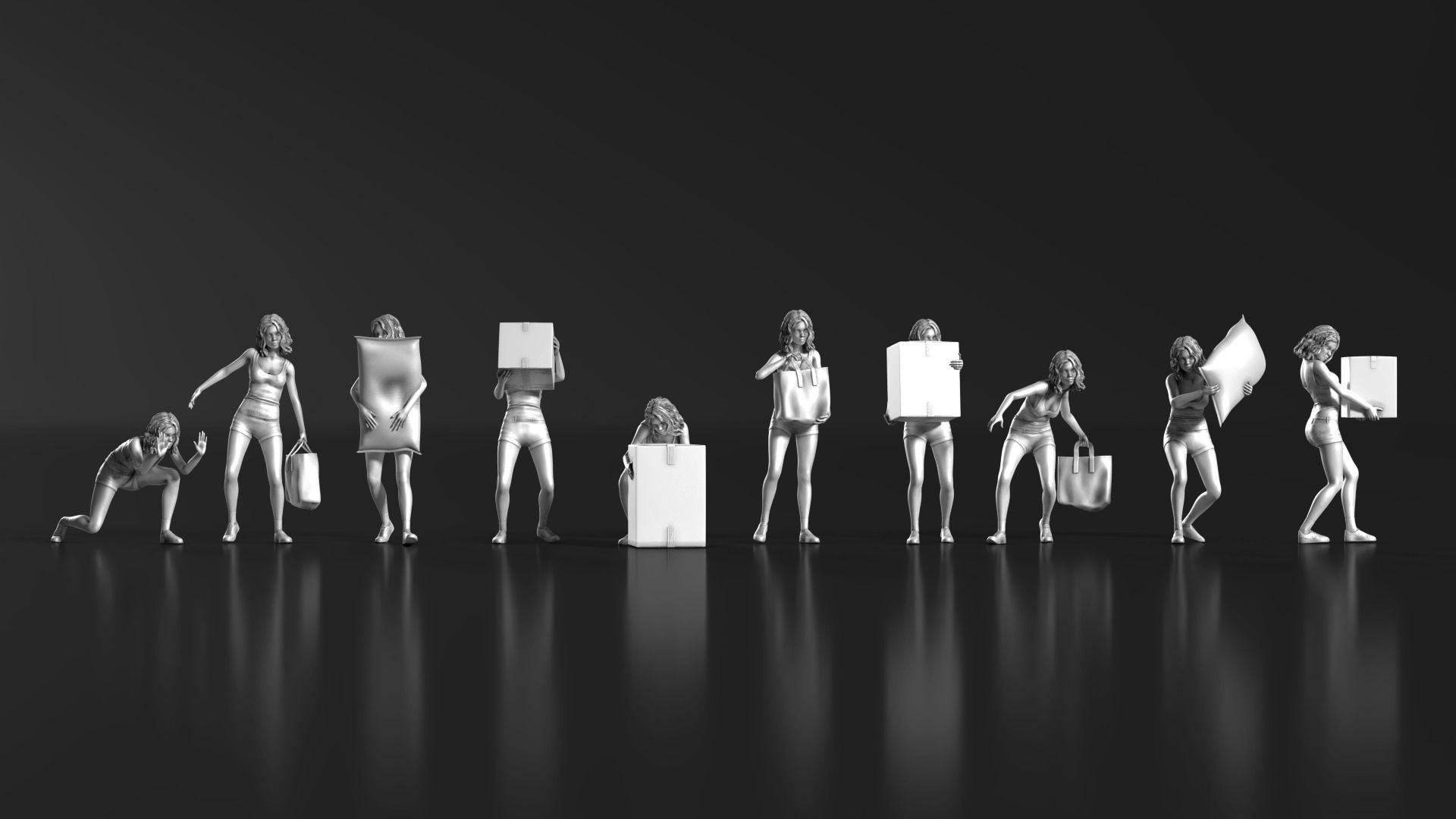 HD People 07 Carrying 3D print model_7