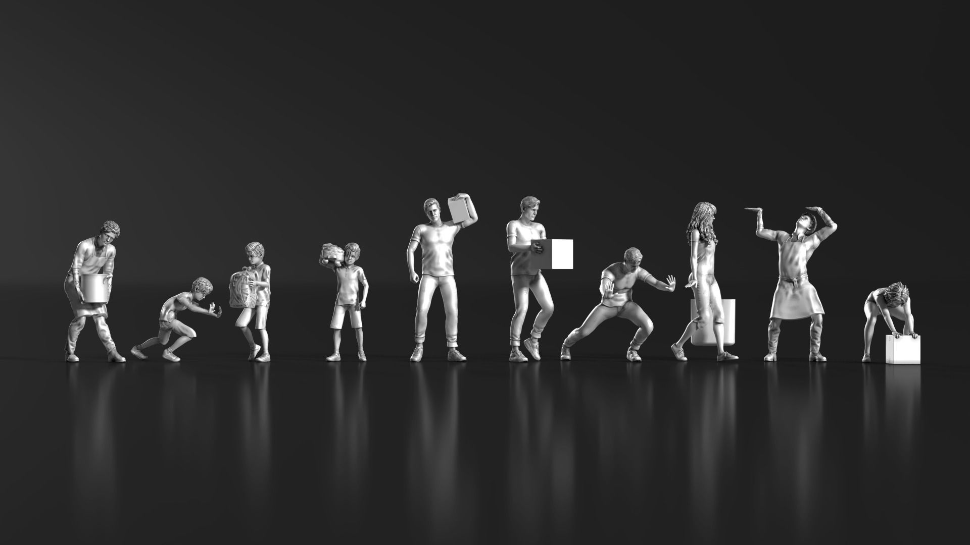 HD People 07 Carrying 3D print model_1