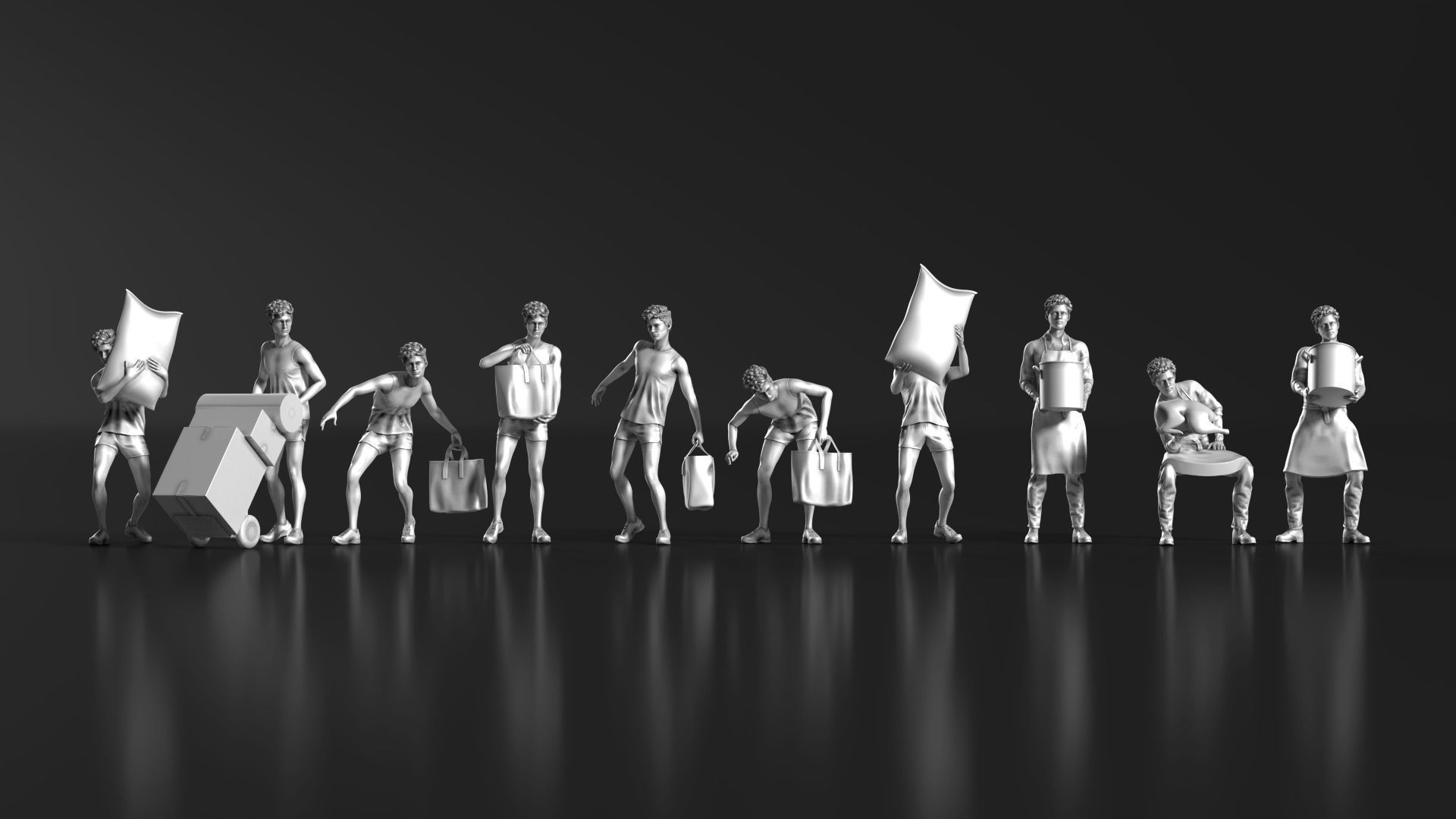 HD People 07 Carrying 3D print model_3