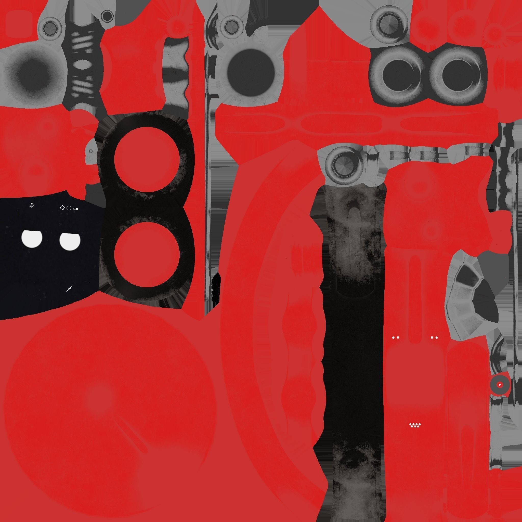 Wheel Robot H08 Red - SciFi Character Design Low-poly 3D model_21