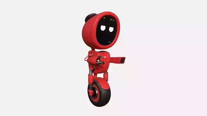 Wheel Robot H08 Red - SciFi Character Design Low-poly 3D model