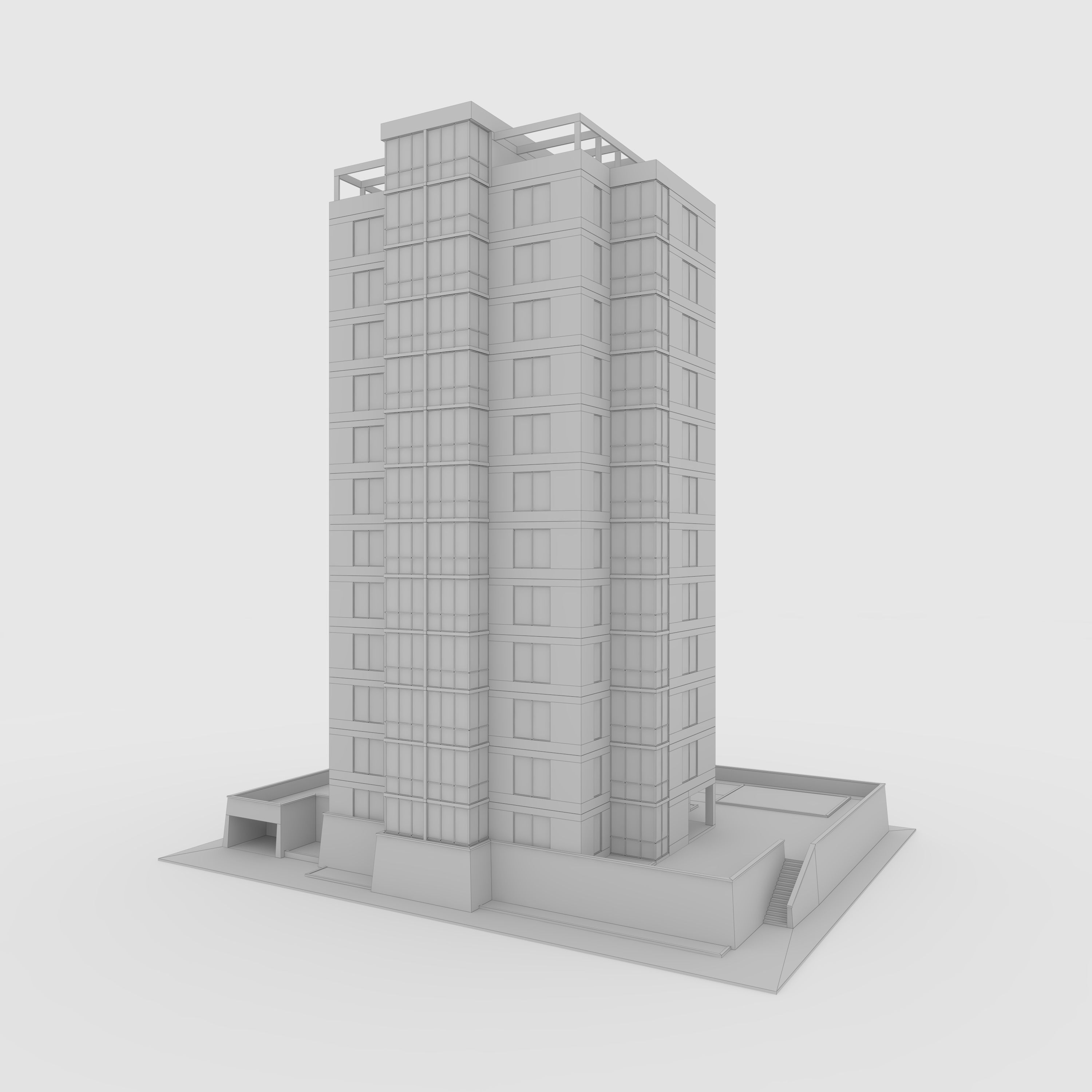 Tower 4 Low-poly 3D model_5