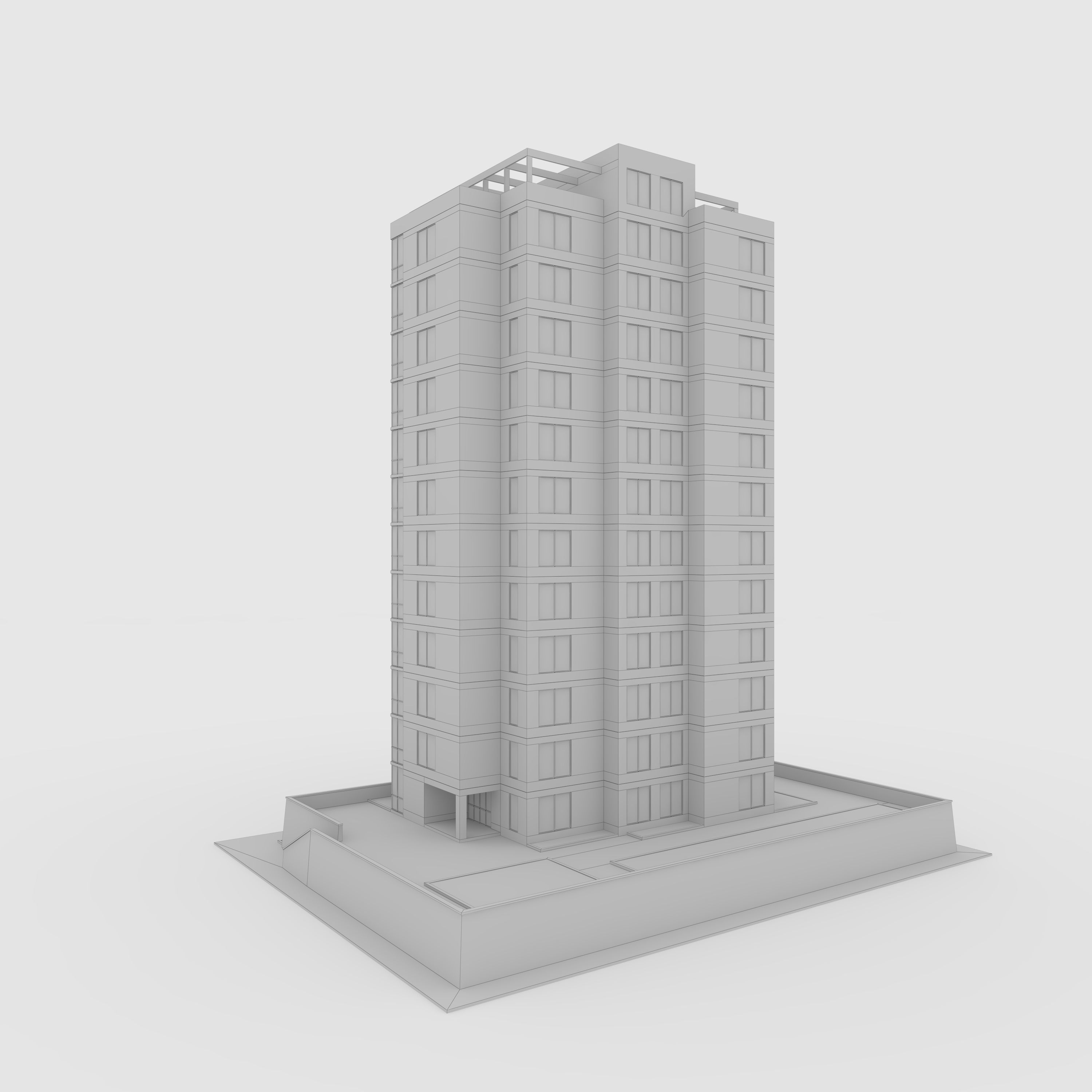 Tower 4 Low-poly 3D model_7