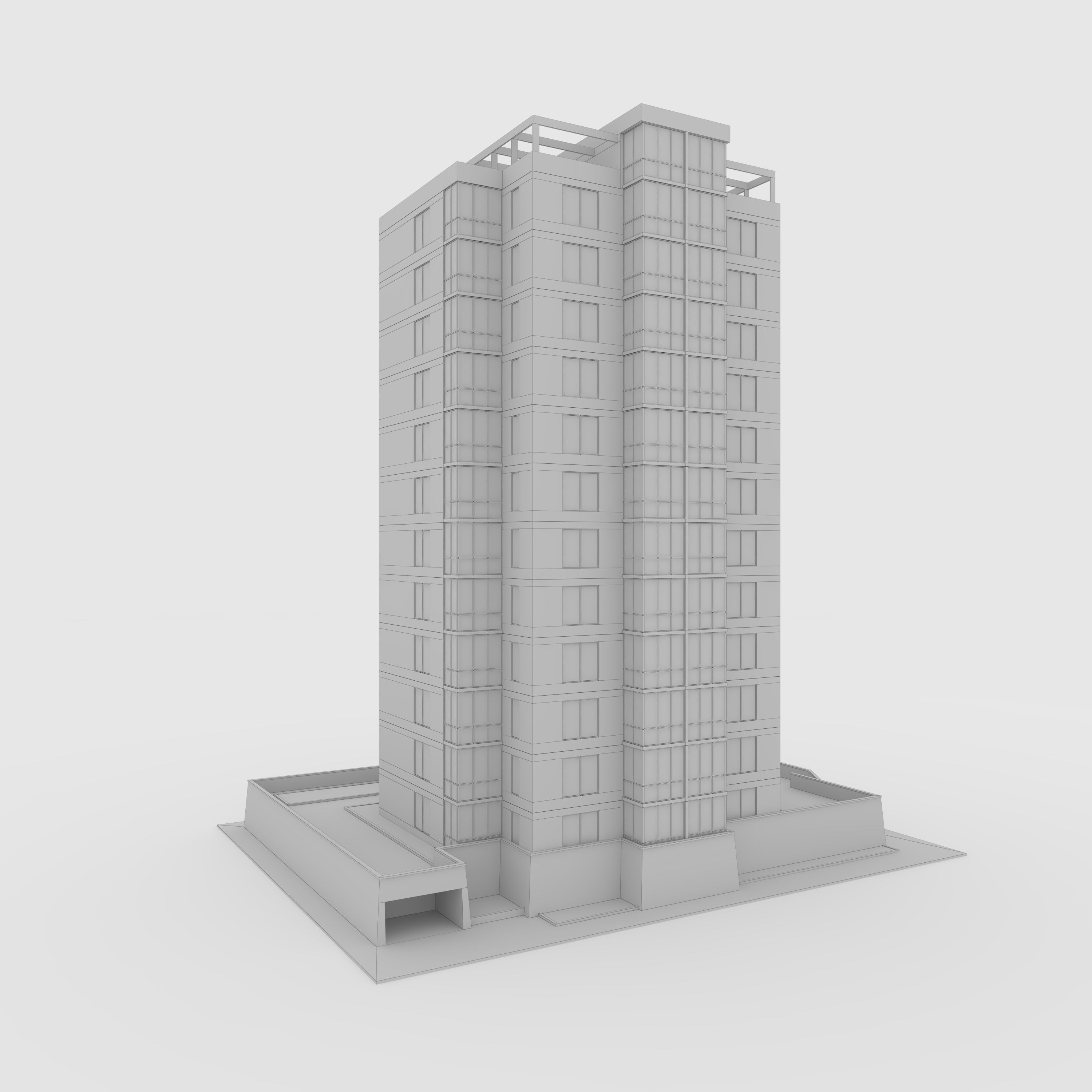 Tower 4 Low-poly 3D model_1