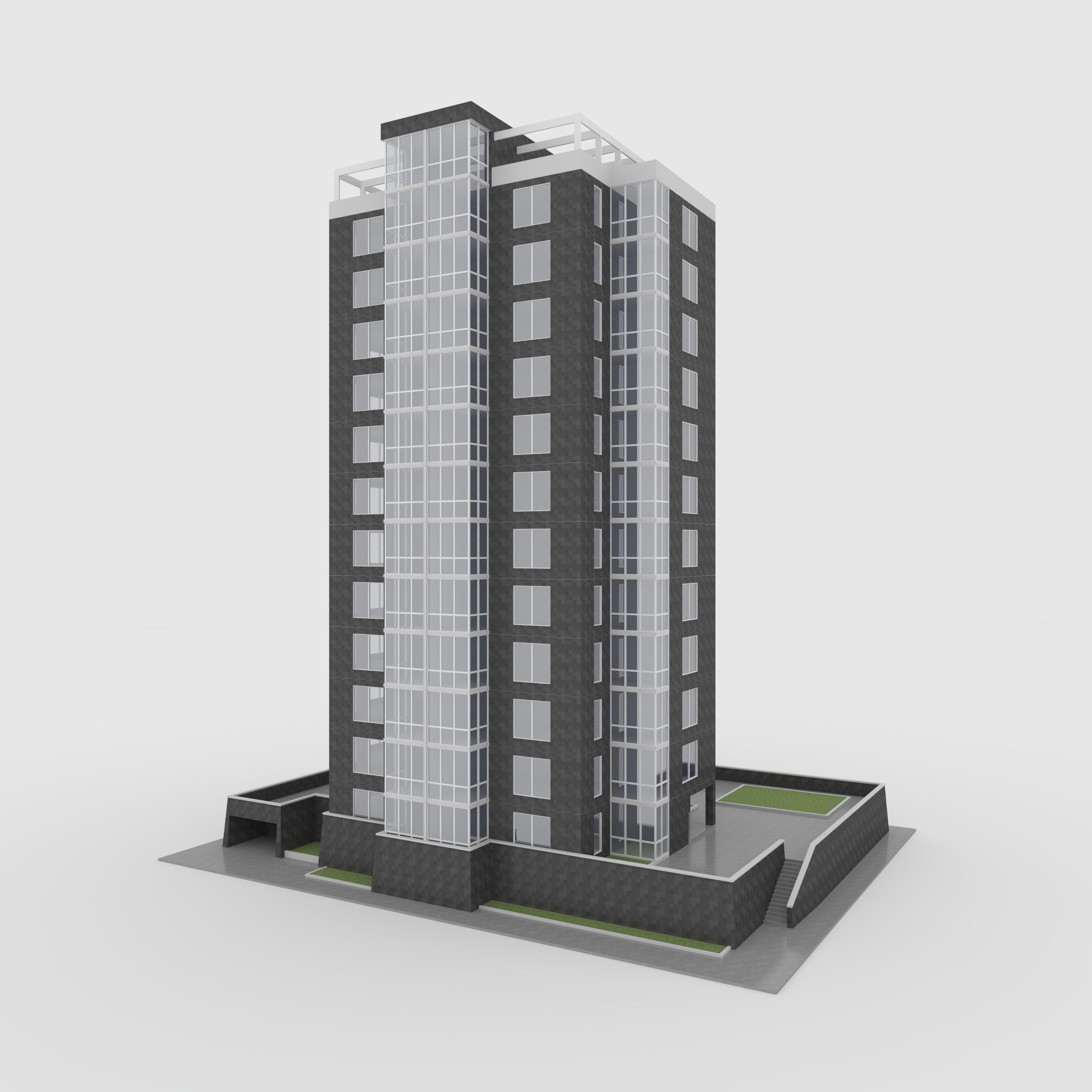 Tower 4 Low-poly 3D model_4