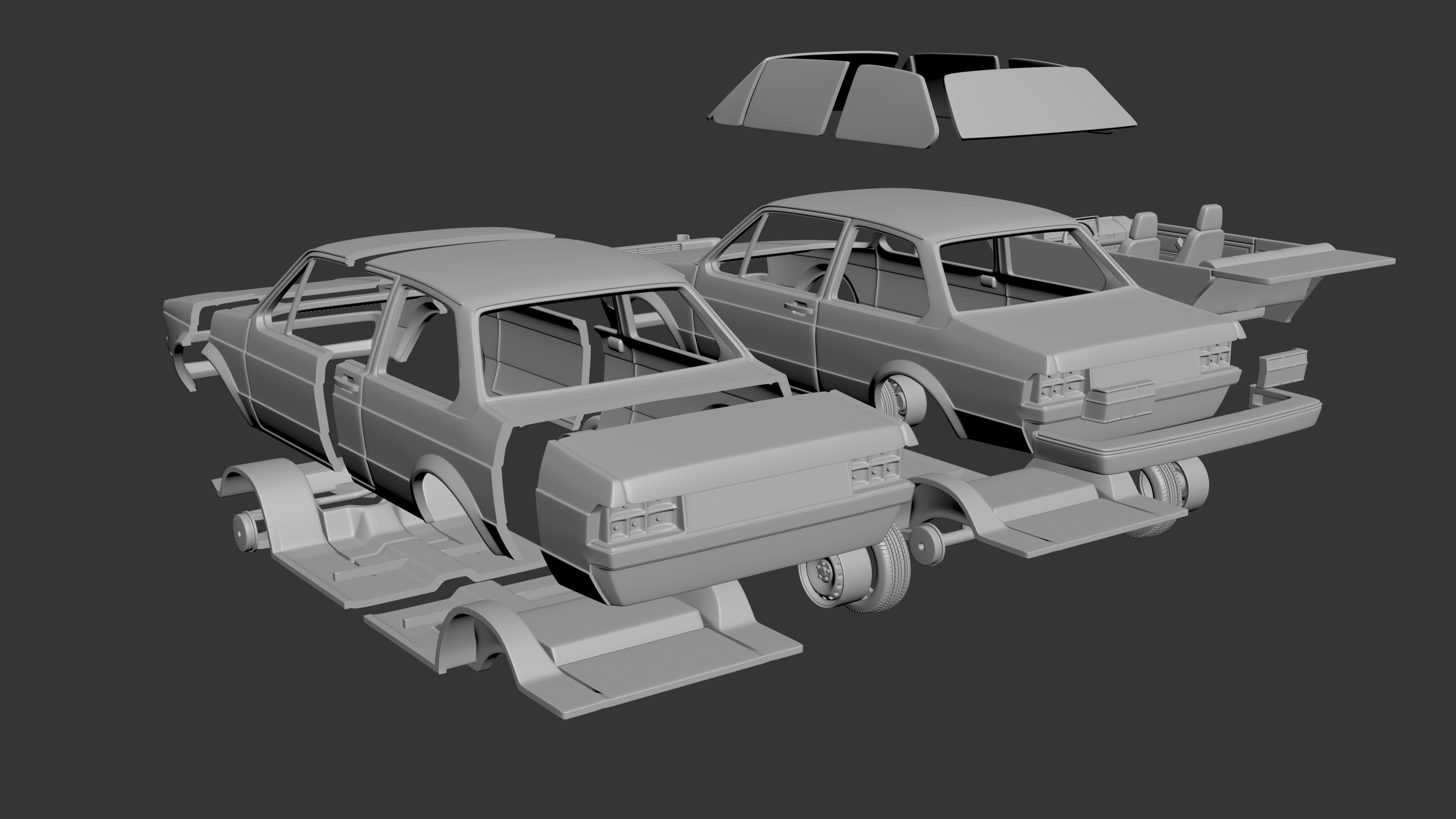 Volkswagen Jetta 1979 2 Door 3D print model_10