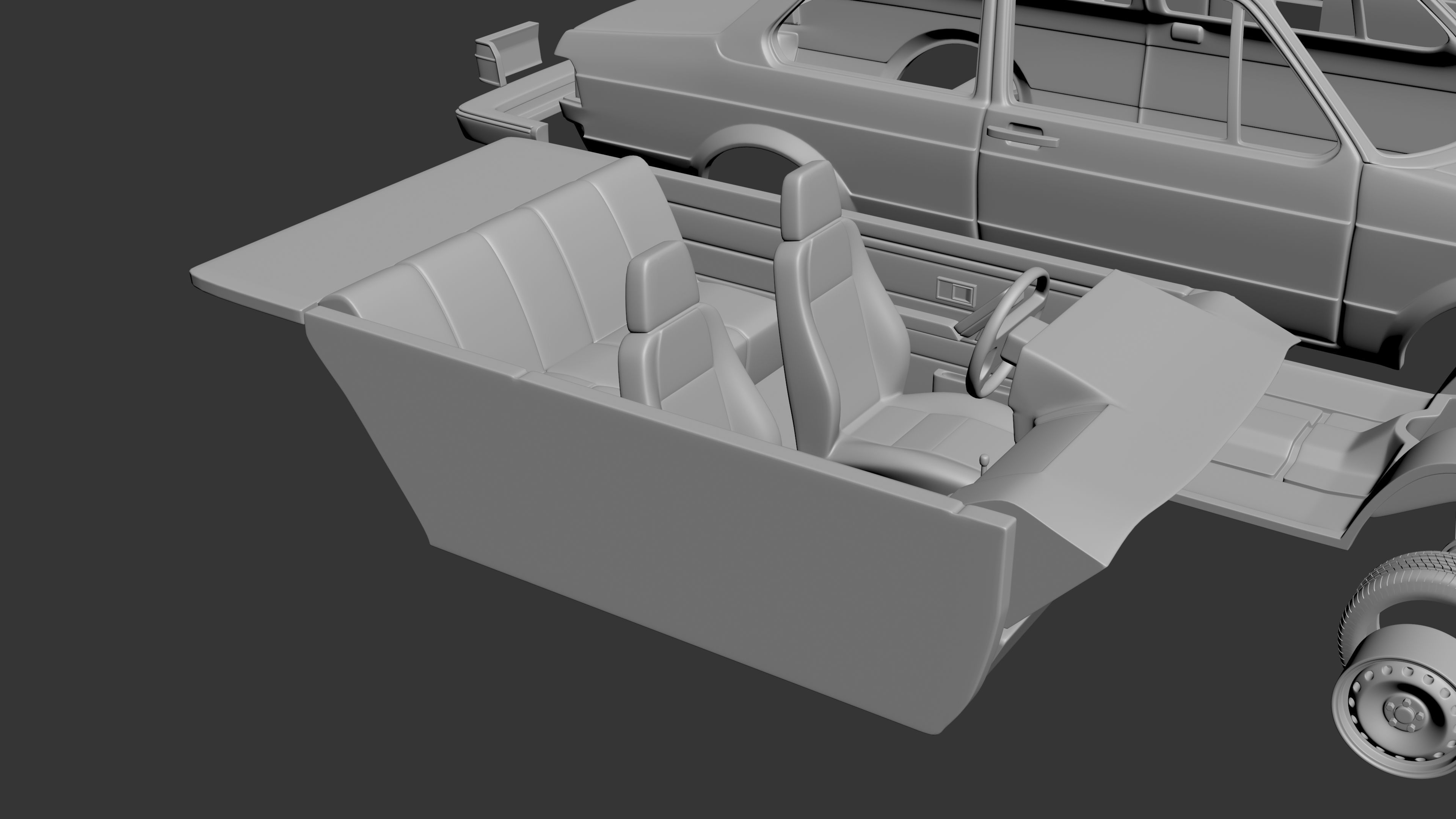 Volkswagen Jetta 1979 2 Door 3D print model_12