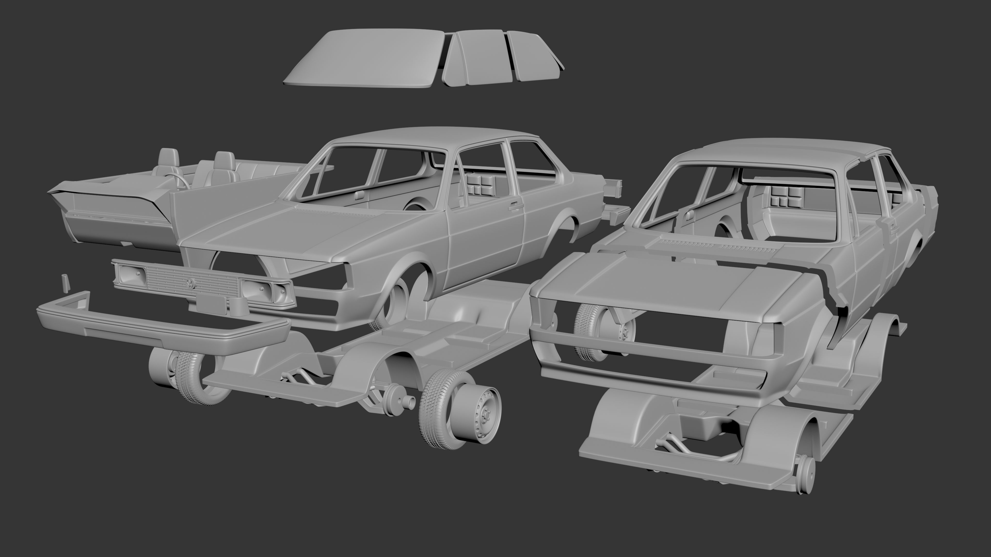 Volkswagen Jetta 1979 2 Door 3D print model_8