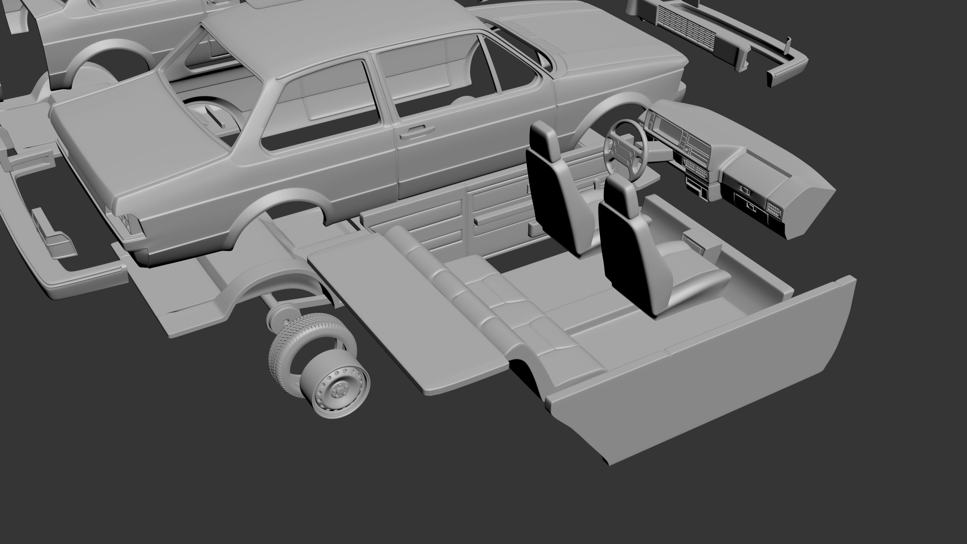 Volkswagen Jetta 1979 2 Door 3D print model_13