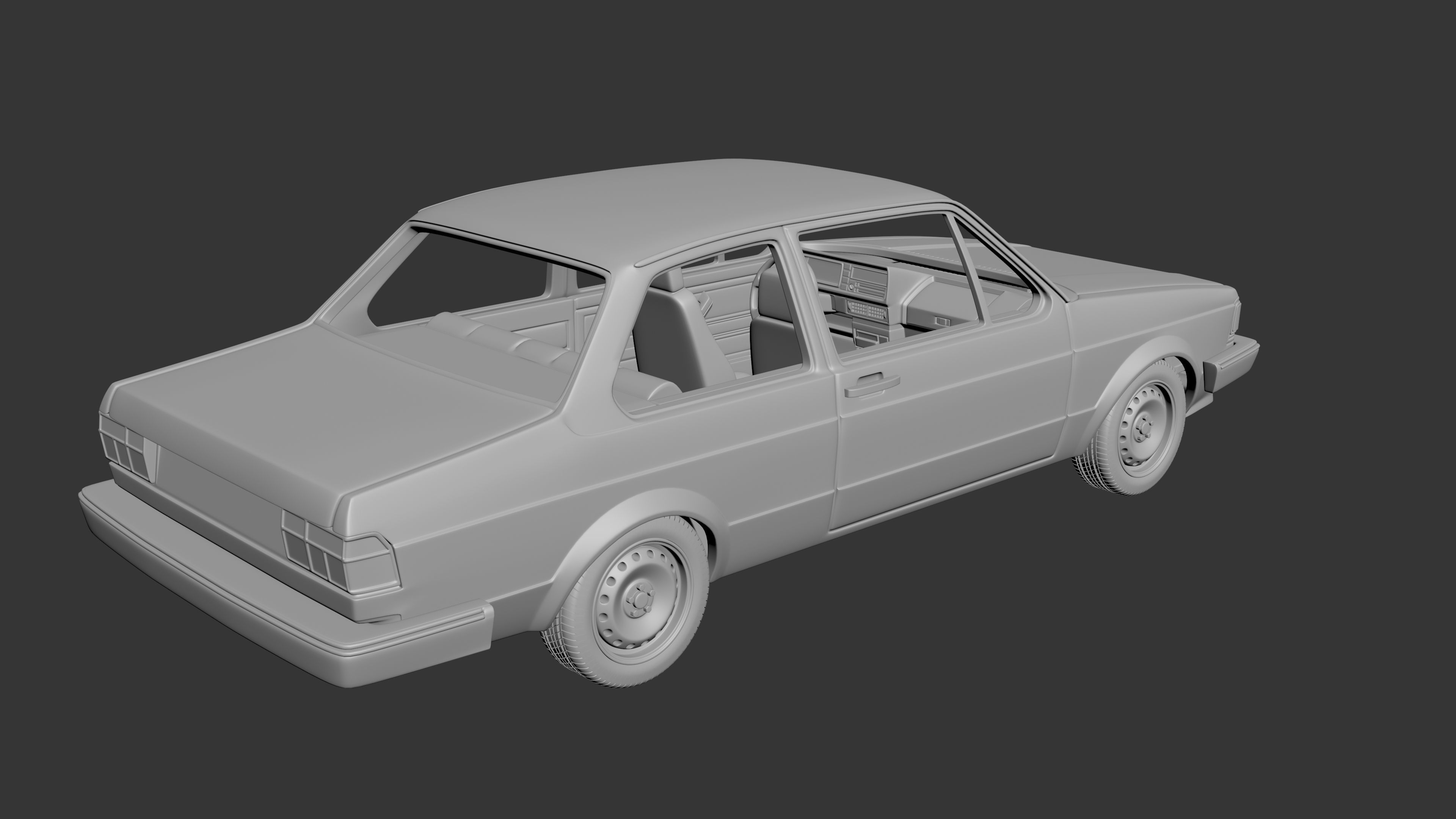 Volkswagen Jetta 1979 2 Door 3D print model_4