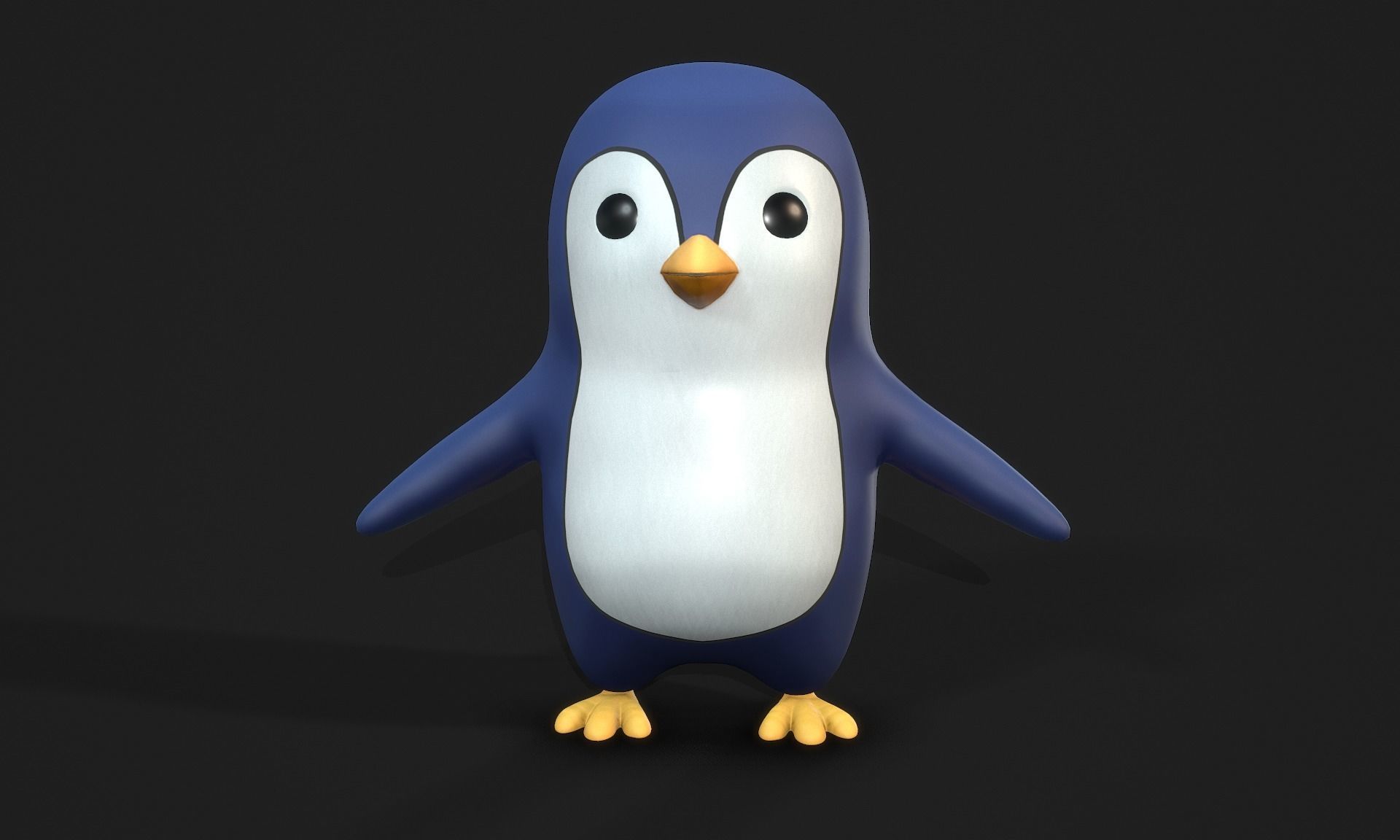 Penguin - Stylised PBR Character Low-poly 3D model_1