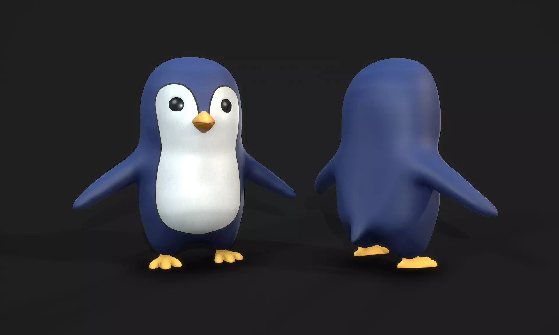 Penguin - Stylised PBR Character Low-poly 3D model_0