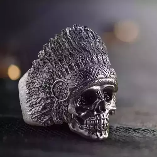 Indian skull ring 3d model for 3d printing 3D print model
