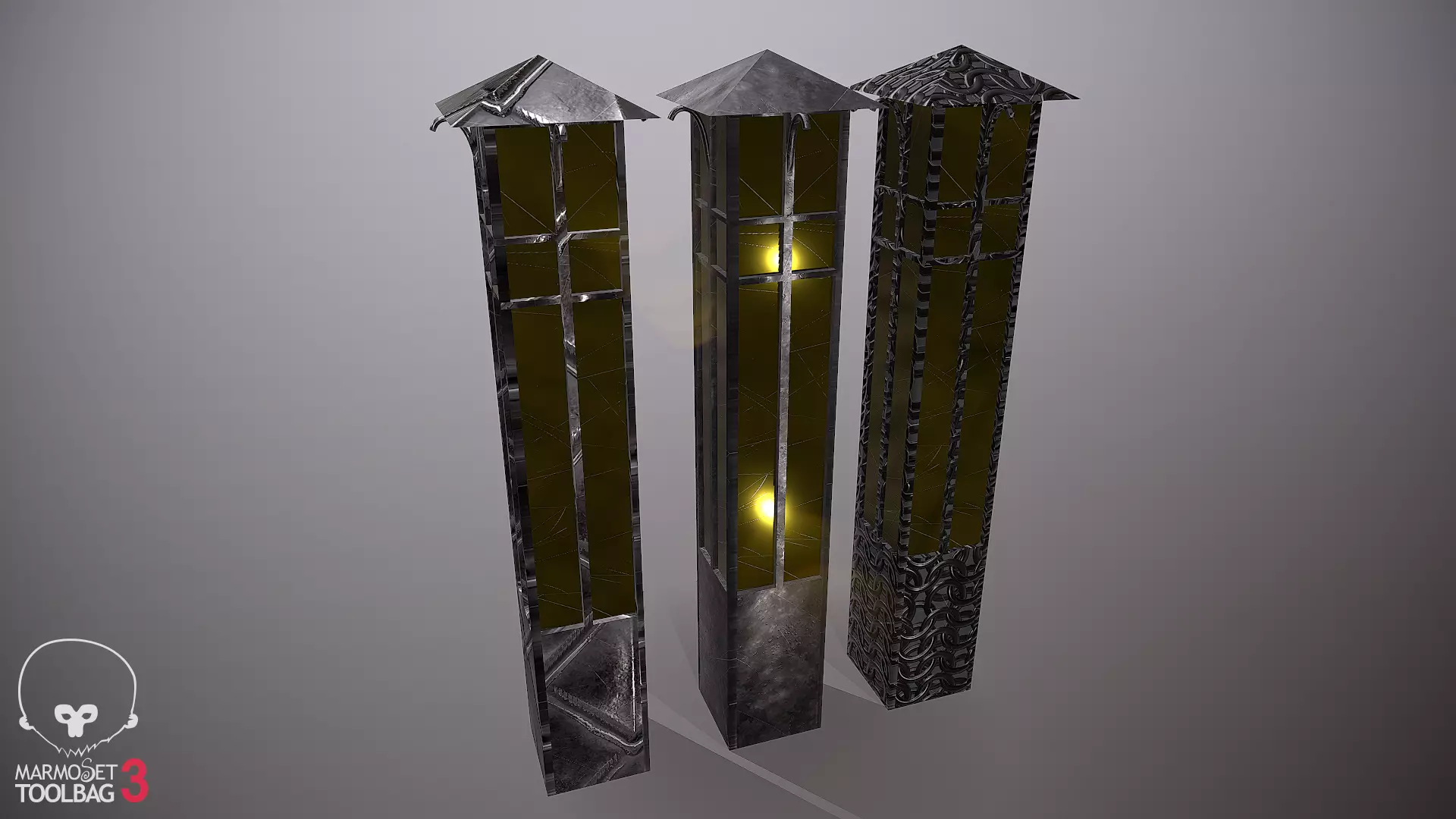Long Lamp Low-poly 3D model