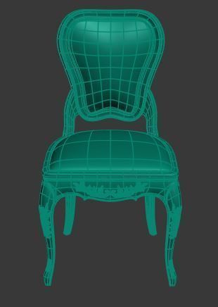 Classical Dining chair Low-poly 3D model_7