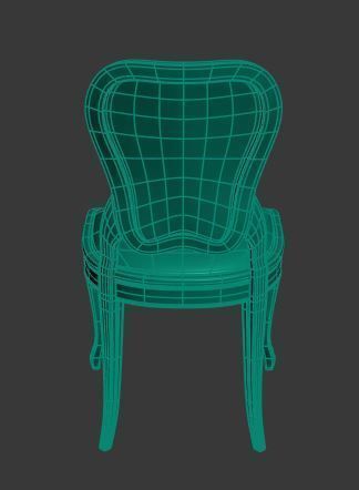 Classical Dining chair Low-poly 3D model_11