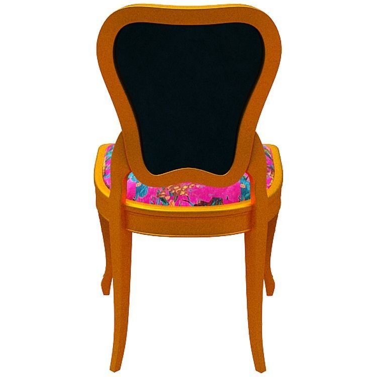 Classical Dining chair Low-poly 3D model_4