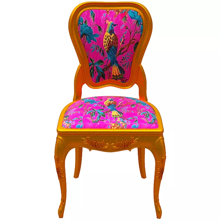 Classical Dining chair Low-poly 3D model_0