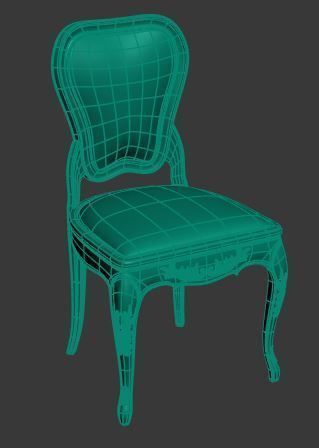 Classical Dining chair Low-poly 3D model_8