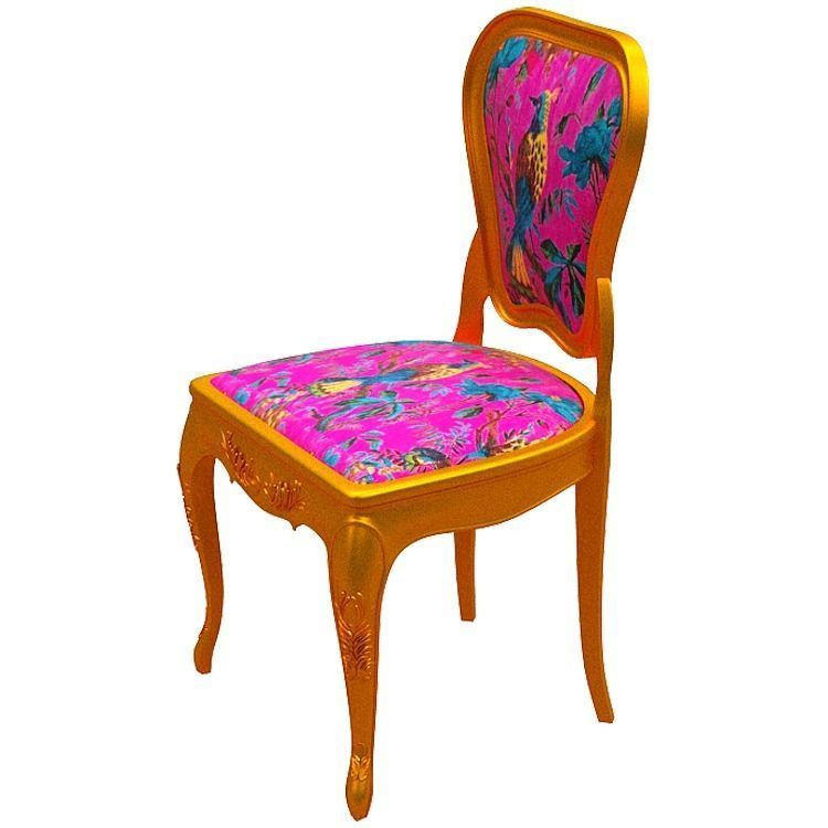 Classical Dining chair Low-poly 3D model_6