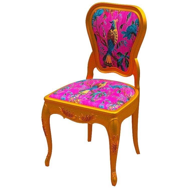 Classical Dining chair Low-poly 3D model_5