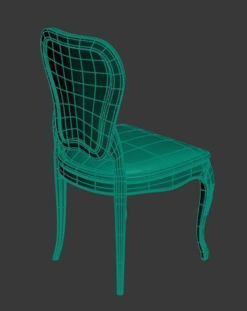 Classical Dining chair Low-poly 3D model_10