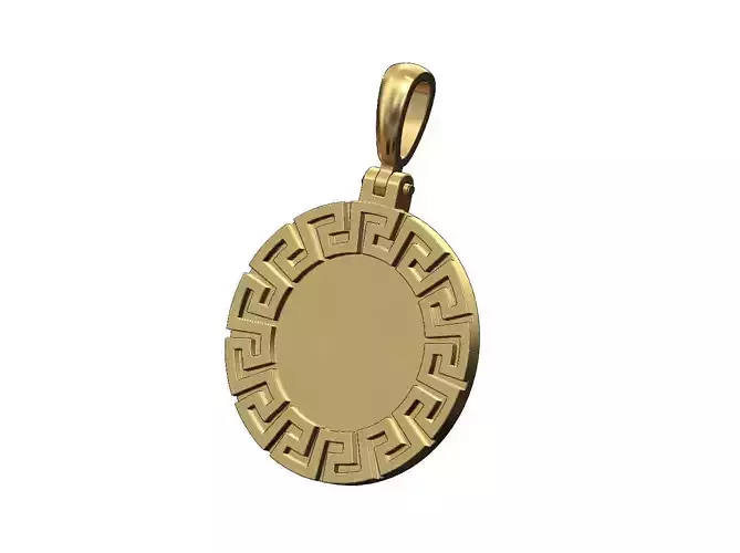 Greek key pendant with bail