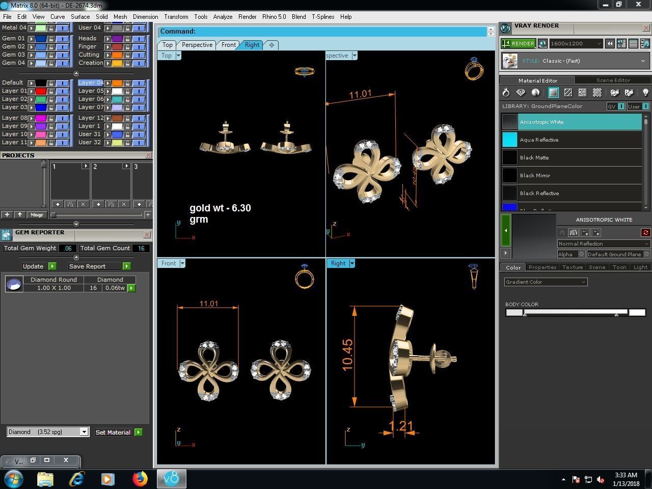 Women earrings 3D print model_5