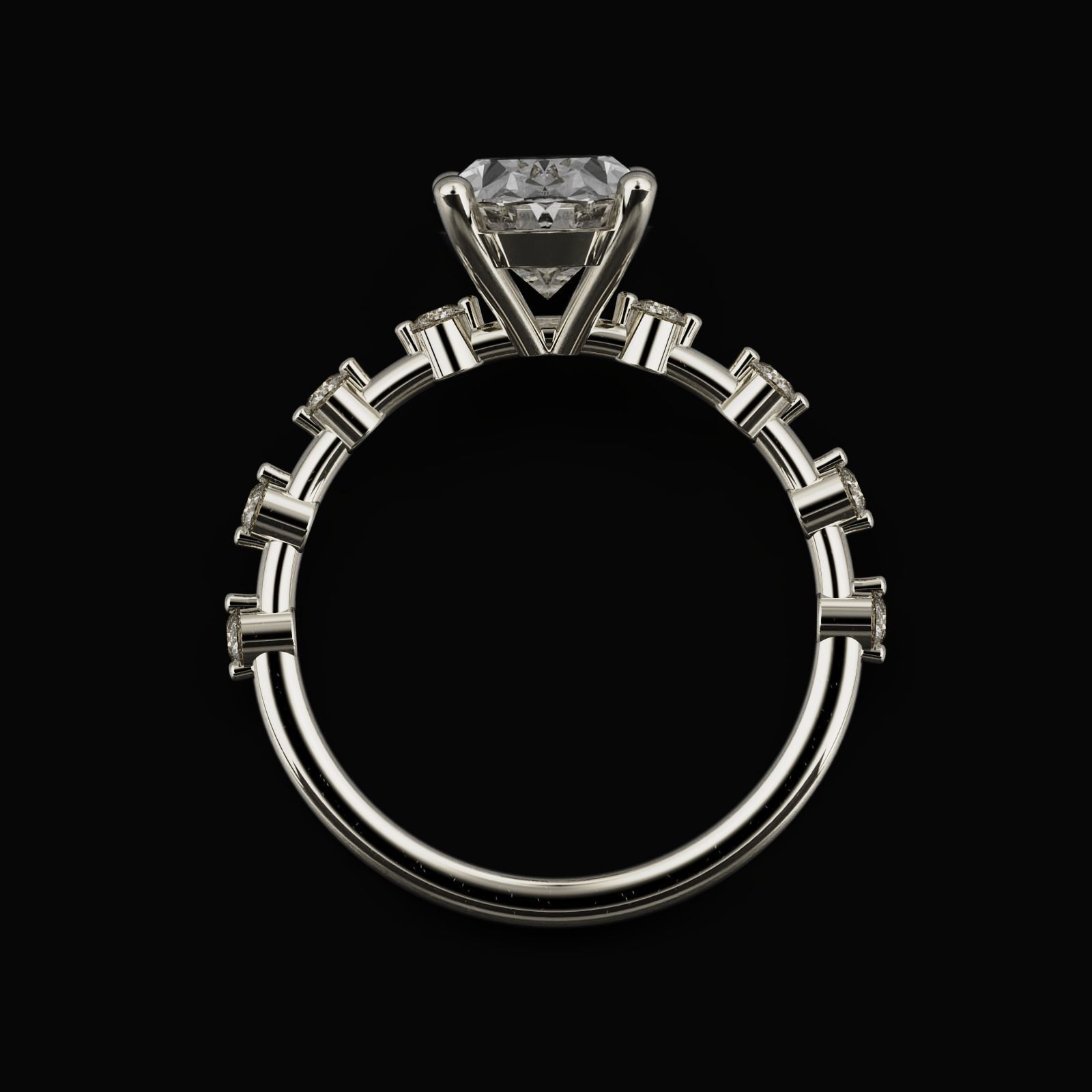 Oval Diamond Ring 3D print model_15