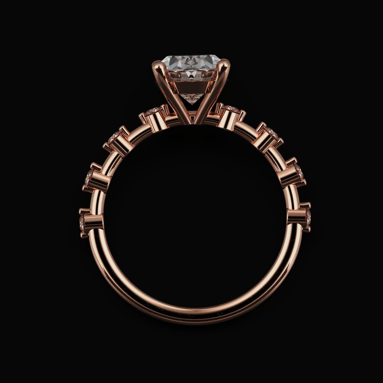 Oval Diamond Ring 3D print model_17