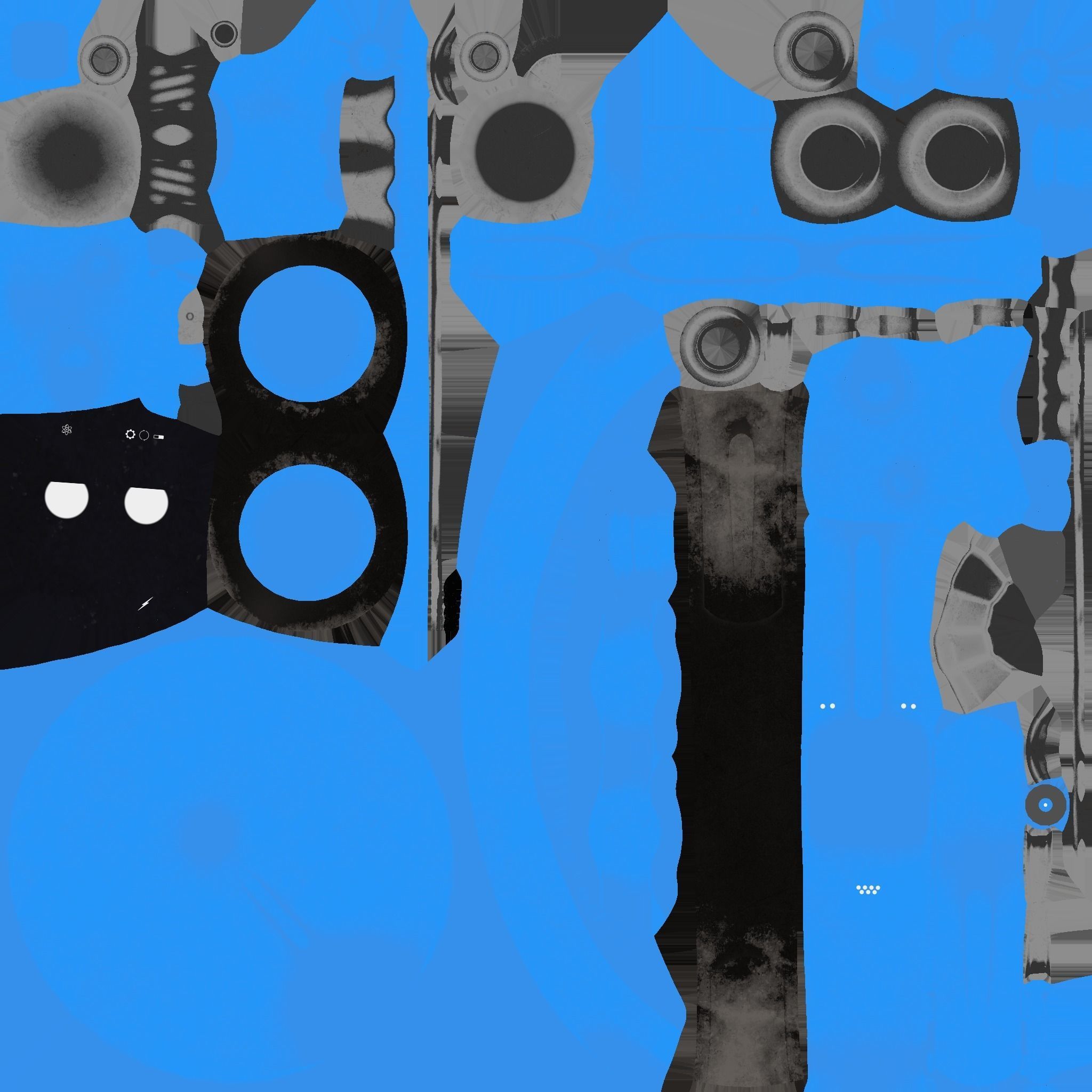 Wheel Robot H09 Blue - SciFi Character Design Low-poly 3D model_21