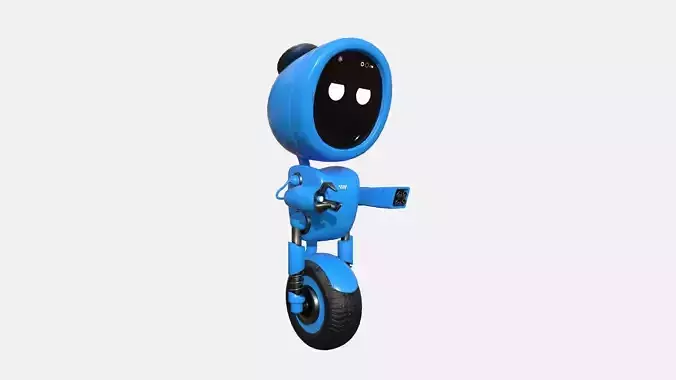 Wheel Robot H09 Blue - SciFi Character Design Low-poly 3D model