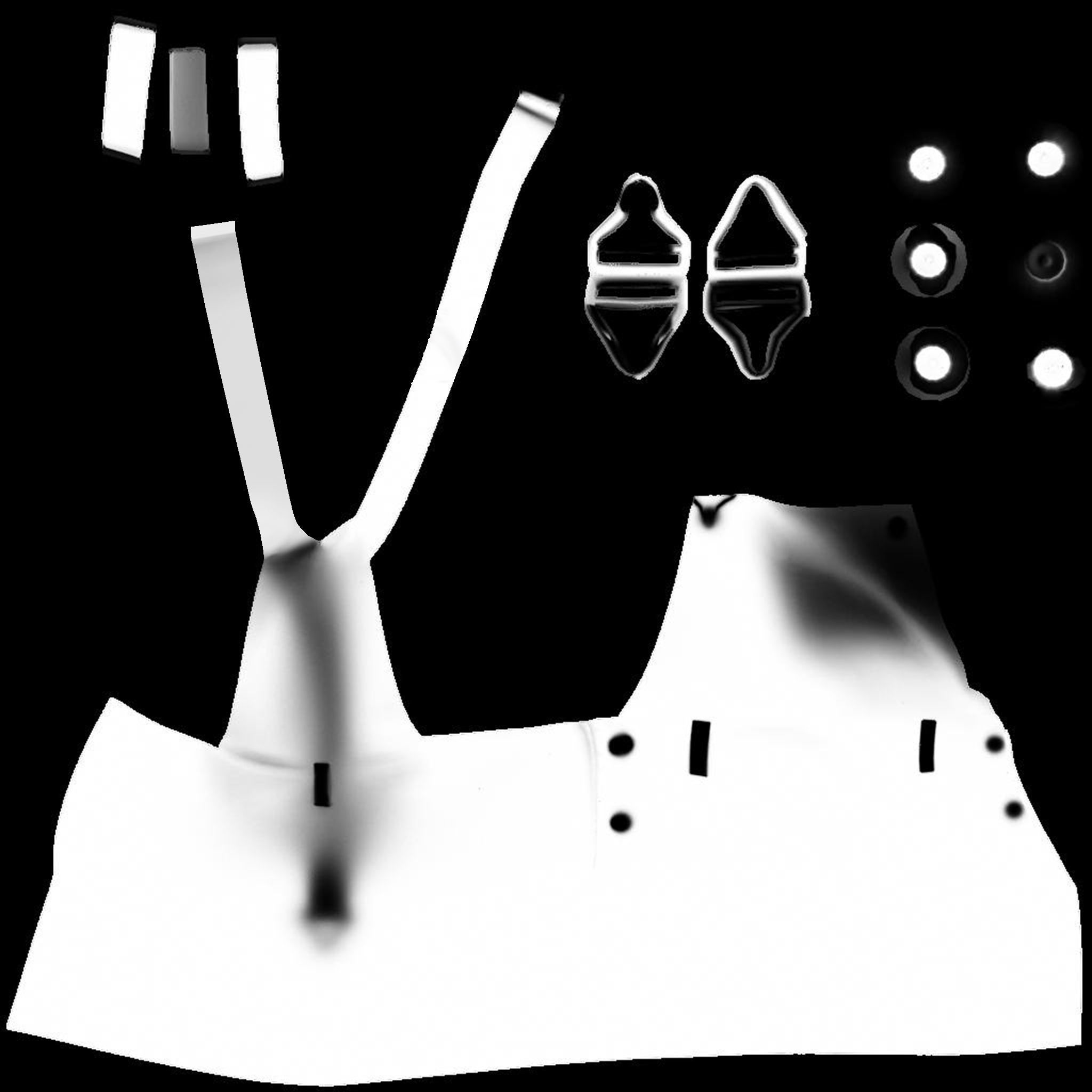 Skirt Overall Low-poly 3D model_16