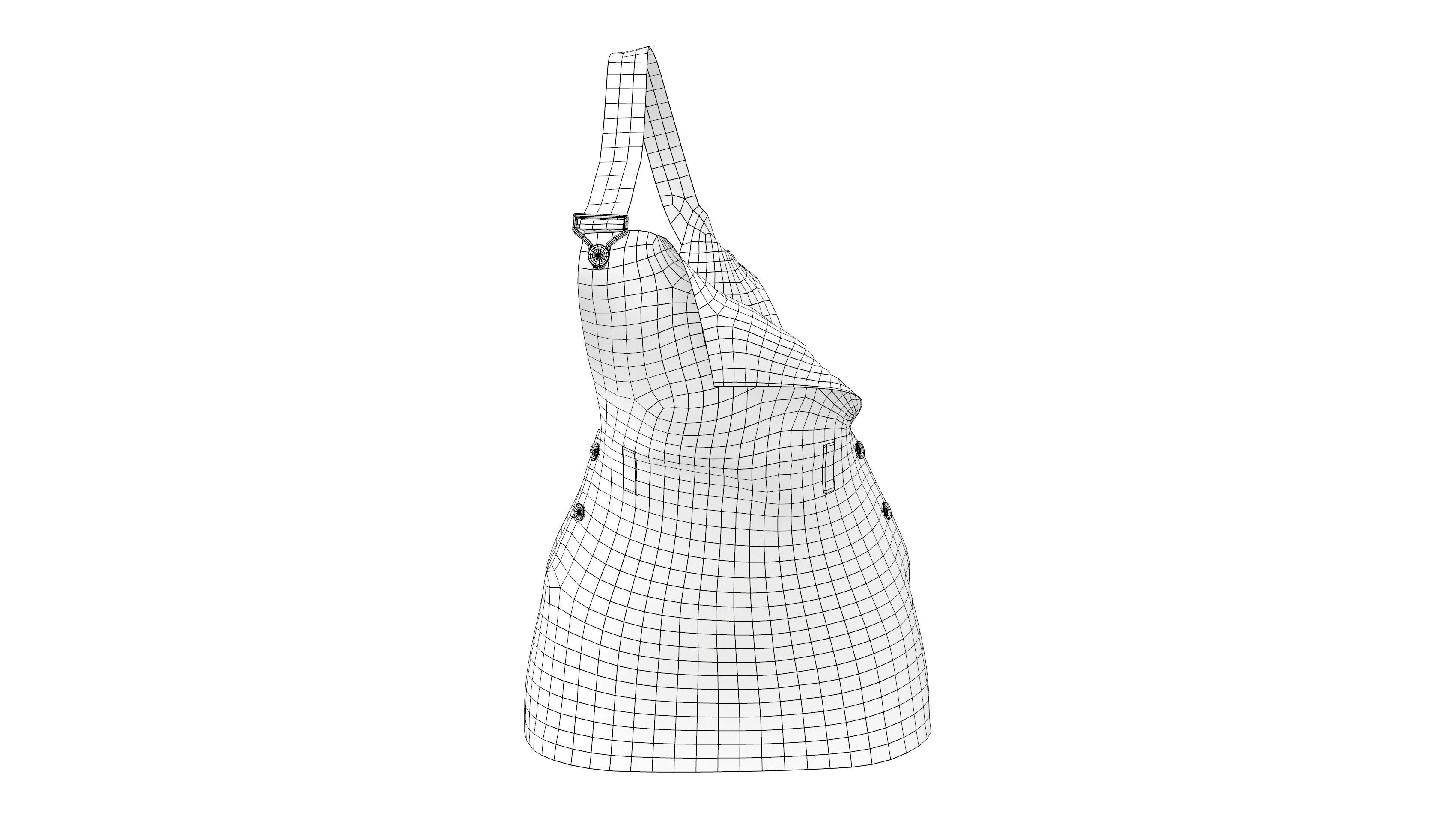 Skirt Overall Low-poly 3D model_10