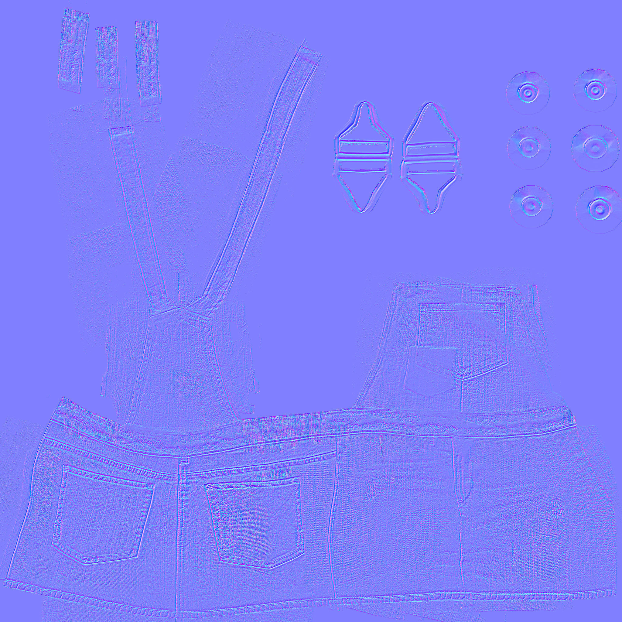 Skirt Overall Low-poly 3D model_14