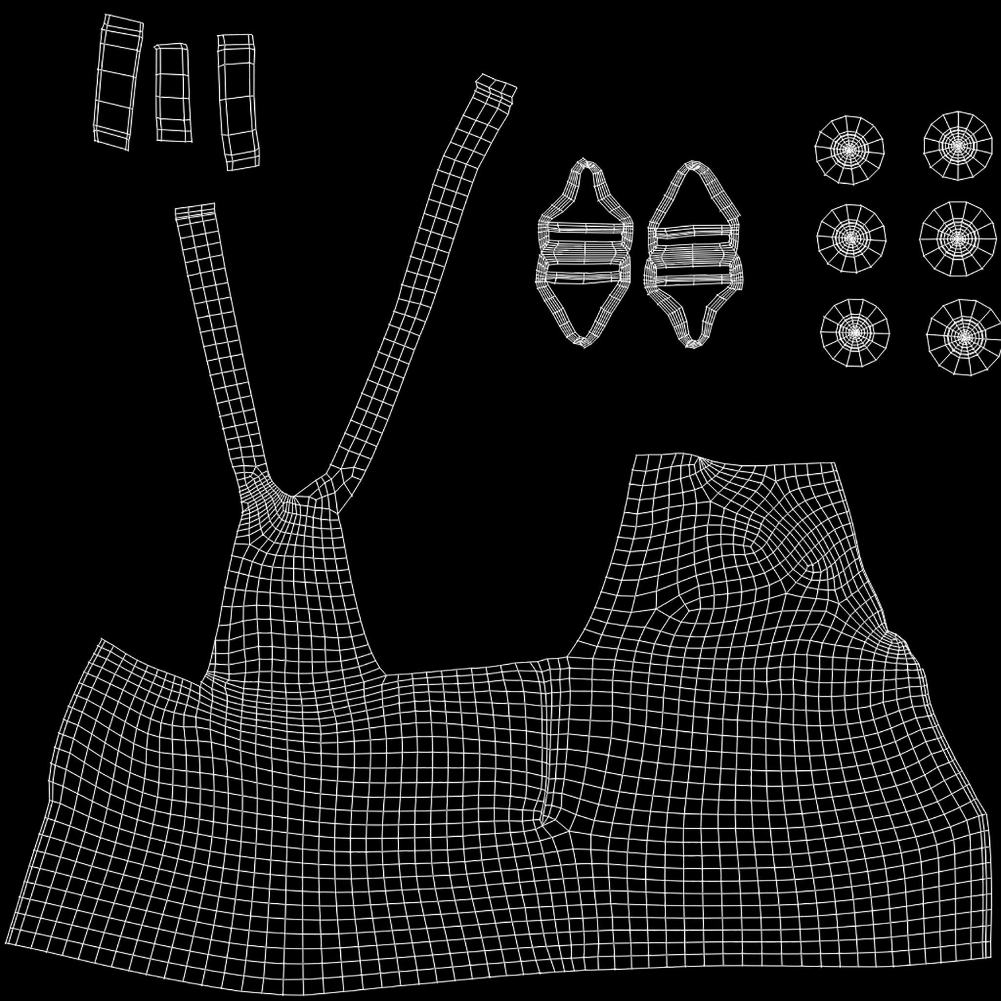 Skirt Overall Low-poly 3D model_17